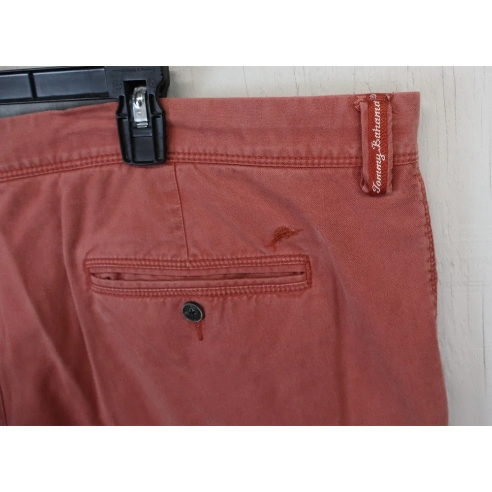 Mens Tommy Bahama Shorts Size 44 Cotton Tencel Lyocell‎ Red Stretch Casual